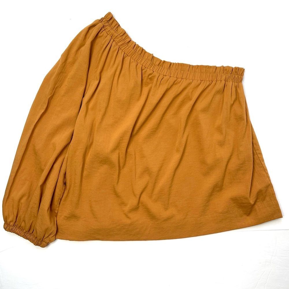 Evereve Shane One Shoulder Top Burnt Gold Size Large - Picture 6 of 12